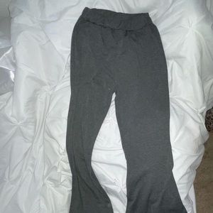 Grey High Waisted Flared Pants/Leggings